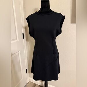 Black Sleeveless Mini Dress with Subtle Seam Details